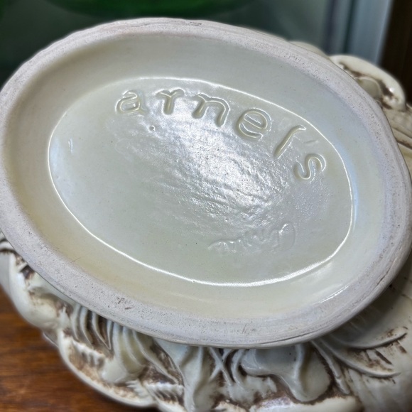 Vintage 70s Arnels Merry Mushrooms large ceramic gravy boat with saucer - Picture 4 of 11